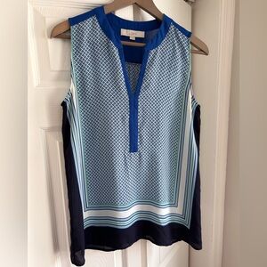 Loft split neck sleeveless blouse size 6 EUC